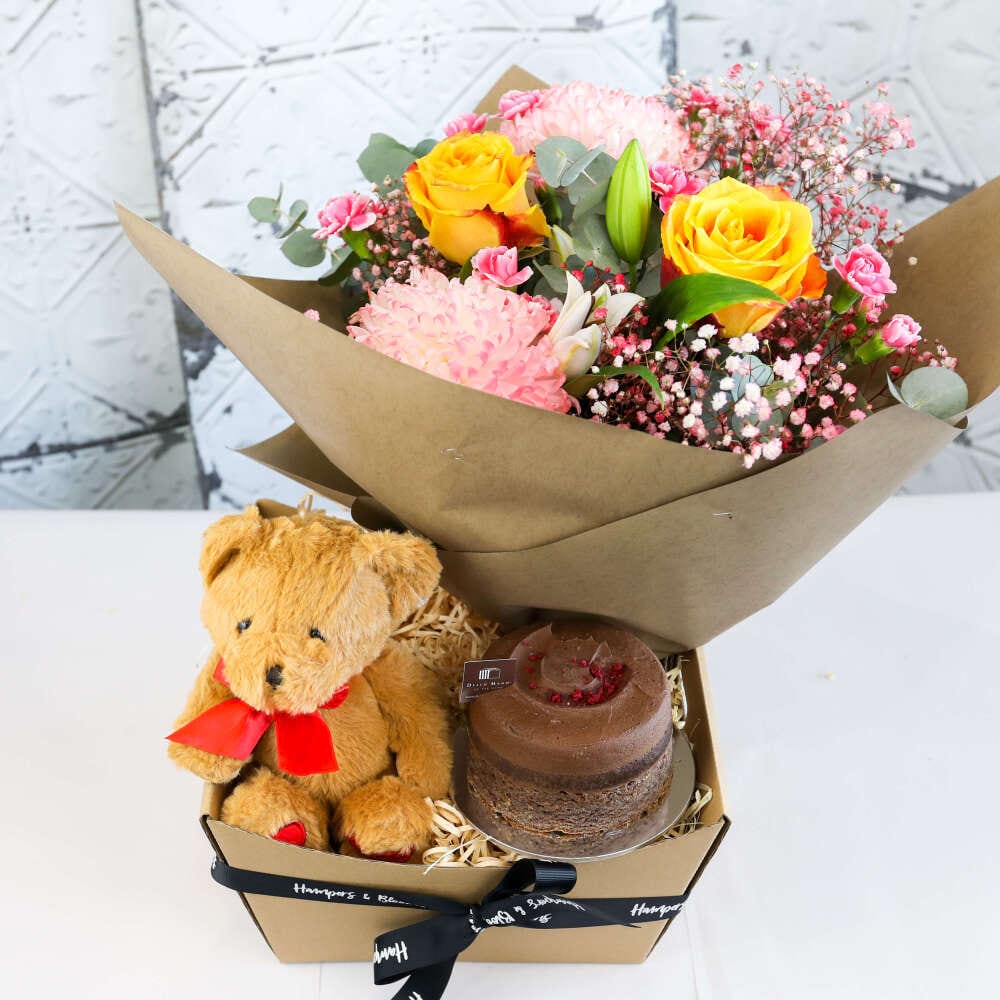 Bear Hugs & Blooms Hamper