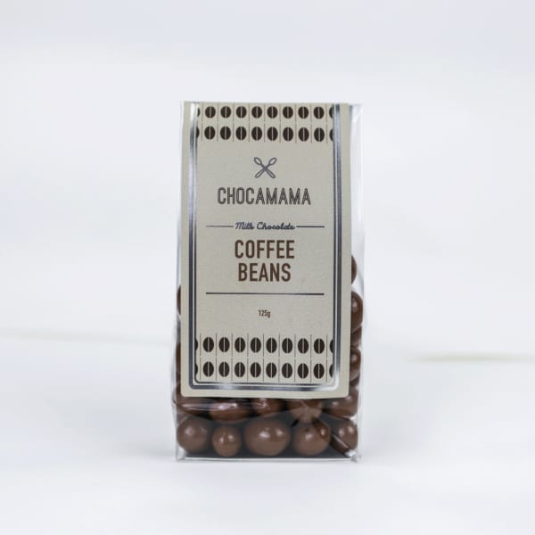 Chocamama milk chocolate coffee beans, 125g bag